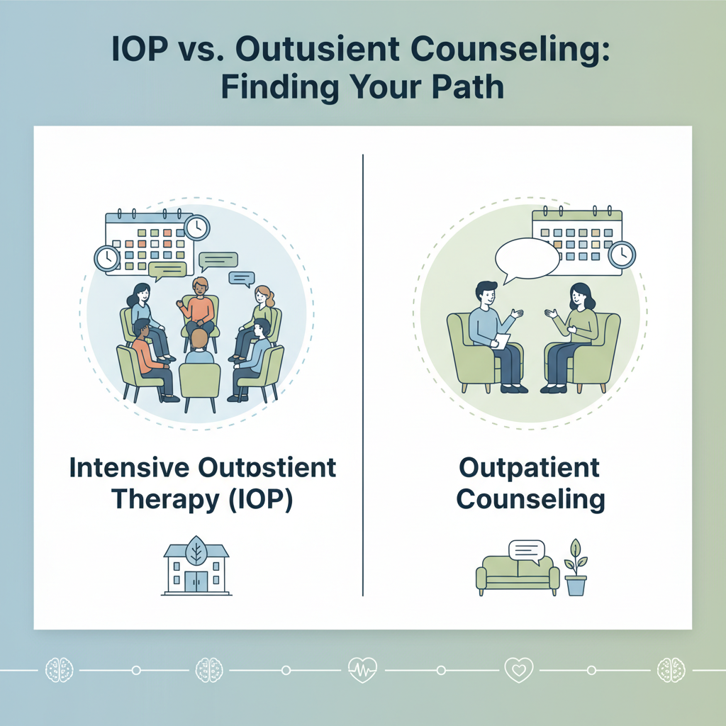 difference between iop and outpatient counseling